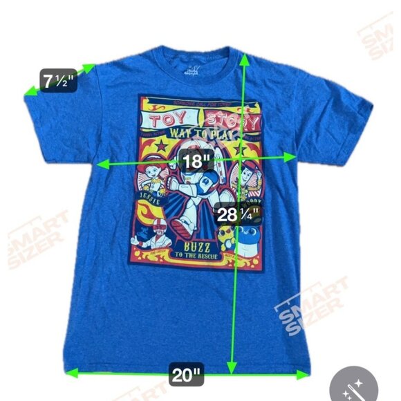 Toy Story 4 Shirt Buzz to the Rescue Med Mens Disney Pixar Blue Graphic T-Shirt - Picture 5 of 5